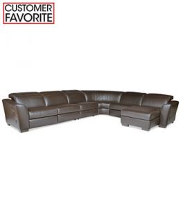 Alessandro Leather 6 Piece Power Motion Chaise Sectional (Power Chair