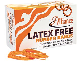 Alliance 37646 Latex Free Orange Rubber Bands, Size 64, 3 1/2 x 1/4, 440 Bands/1 1/4lb Box