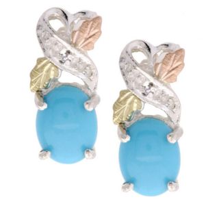 Sterling Silver Intuitive Owl Turquoise Earrings (India)