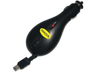 Amzer® Retractable Mini USB Plug in Car Charger