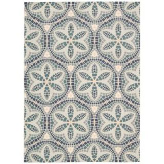 Nourison Home and Garden Aruba Seafoam 7 ft. 9 in. x 10 ft. 10 in. Indoor/Outdoor Area Rug 171634