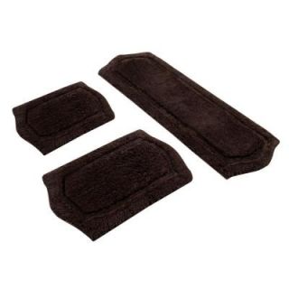 Chesapeake Merchandising 22 in. x 60 in., 21 in. x 34 in. and 17 in. x 24 in. 3 Piece Paradise Memory Foam Bath Rug Set in Chocolate 43263