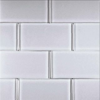 EPOCH Architectural Surfaces Alpinez 5 Pack Whites Glass Wall Tile (Common 12 in x 12 in; Actual 2.99 in x 5.94 in)