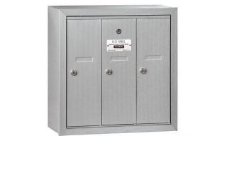 Salsbury 3503ZRU Vertical Mailbox   3 Doors   Bronze   Recessed Mounted   USPS Access