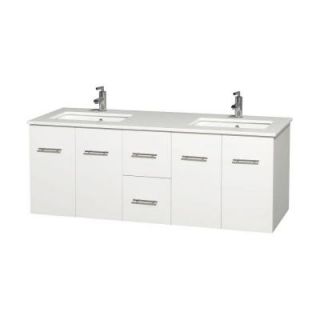 Wyndham Collection Centra 60 in. Double Vanity in White with Solid Surface Vanity Top in White and Under Mount Sinks WCVW00960DWHWSUNSMXX