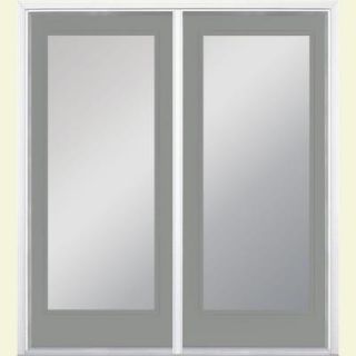Masonite 60 in. x 80 in. Silver Cloud Prehung Right Hand Inswing Full Lite Steel Patio Door with No Brickmold 35815