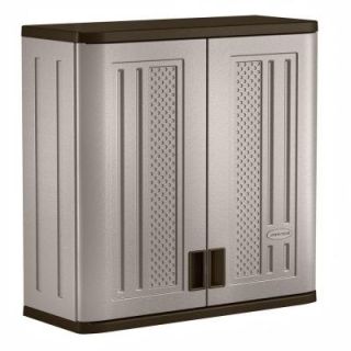 Suncast 30 in. x 30.25 in. 1 Shelf Resin Wall Storage Cabinet in Platinum BMC3000