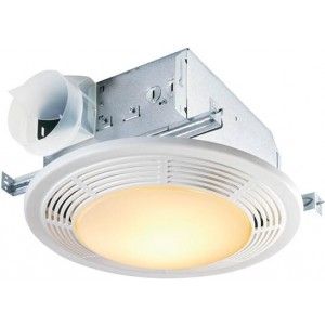 Nutone 8664RP Bathroom Fan, 100 CFM for 4" Ducts w/100W Max Incandescent Light (Not Included)   White