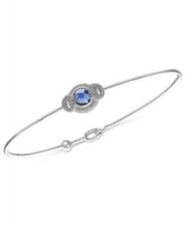 CRISLU Bracelet, Platinum Over Sterling Silver Sapphire Cubic Zirconia