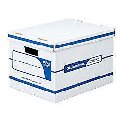 Brand 60percent Recycled Quick Set Up Storage Boxes With Lift Off Lid LetterLegal 15 x 12 x 10  WhiteBlue Pack Of 12
