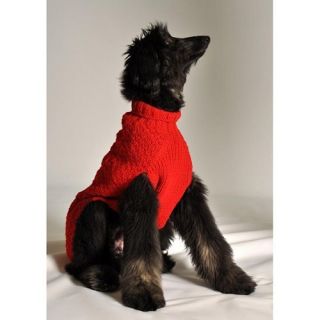 Chilly Dog Cable Knit Dog Sweater   XX Small   Red