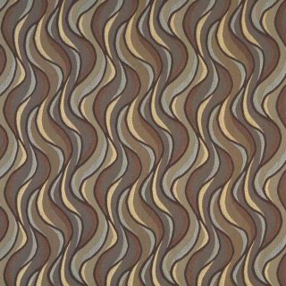 F311 Blue Gold Silver Wavy Contemporary Jacquard Upholstery Fabric By