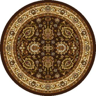 Home Dynamix Brussels Brown and Ivory Round Indoor Woven Throw Rug (Common 4 x 4; Actual 39 in W x 39 in L)