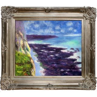 Cliff Near Dieppe by Claude Monet Framed Painting by Tori Home
