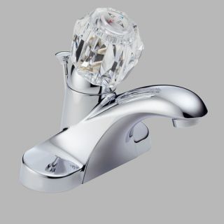 Delta Foundations Centerset Bathroom Faucet with Single Knob Handle