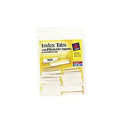 Avery Self Adhesive Index Tabs With Printable Inserts 1 12  Clear Pack Of 25
