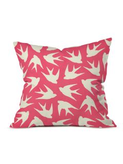 Jacqueline Maldonado Birds Pink Throw Pillow by DENY Designs