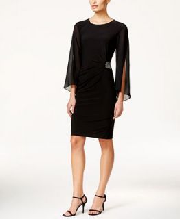 Style & Co. Flutter Sleeve Side Ruched Dress   Dresses   Women   