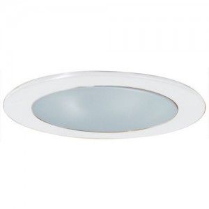 Elco Lighting EL912W Recessed Lighting Trim, 4" Line Voltage Shower Trim   White with Frosted Lens