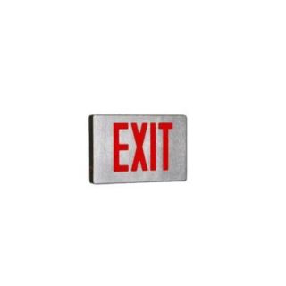 Illumine 2 Light Brushed Aluminum LED Exit Sign with Red Letters CLI RPRXL16RBA