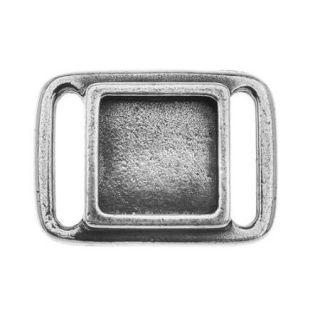 TierraCast Embellishment, Square Bezel 17x25mm, 1 Piece, Antiqued Pewter