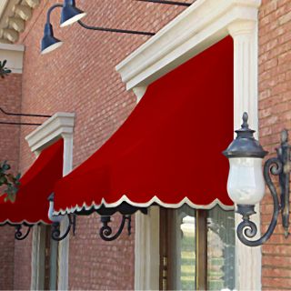 Awntech 124.5 in Wide x 36 in Projection Bright Red Solid Crescent Window/Door Awning