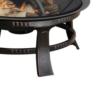 Pleasant Hearth Brant Wood Burning Circular Fire Pit in Rubbed Bronze