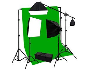 LoadStone Studio 2400W Photo Video Lighting 10x20 Green Background Kit LTG1450