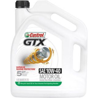 Castrol GTX 10W 40 Conventional Motor Oil, 5 qt.