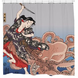 Battling the Octopus Shower Curtain