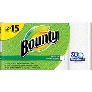 Bounty Paper Towels, White, 12 Large Rolls  15 Regular Rolls  (88197)
