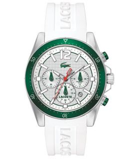 Lacoste Mens Chronograph Seattle White Silicone Strap Watch 44mm