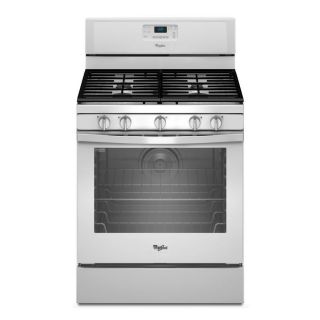 Whirlpool 5 Burner Freestanding 5.8 cu Self Cleaning Convection Gas Range (White) (Common 30 in; Actual 29.87 in)