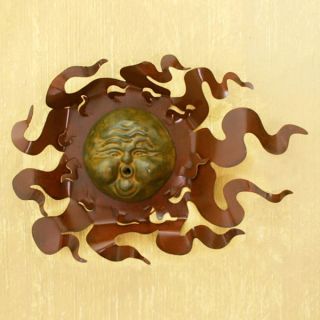 Iron and Ceramic Gust of Sun Wall Adornment, Handmade in , Handmade
