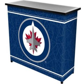 Trademark 2 Shelf 39 in. L x 36 in. H NHL Winnipeg Jets Portable Bar with Case NHL8000 WJ