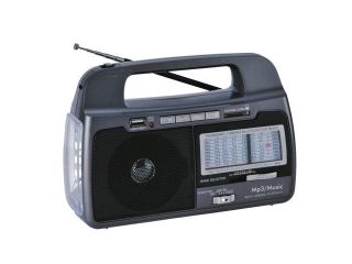 Portable Mini  AM FM Bands Weather Radio w/Built In USB & SD & Torch Light
