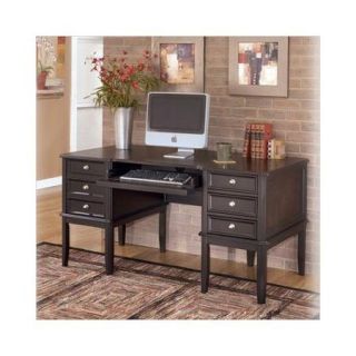 Ashley Carlyle Home Office Executive Desk in Almost Black