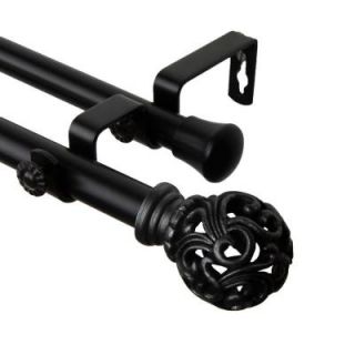 Rod Desyne 48 in.   84 in. Adora Double Curtain Rod in Black 4716 482