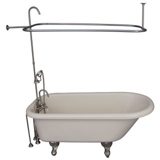 Barclay Acrylic Oval Clawfoot Bathtub with Back Center Drain (Common 30 in x 60 in; Actual 24.5 in x 30 in x 60 in)