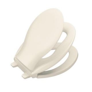 KOHLER Transitions Quiet Close Elongated Toilet Seat with Grip tight Bumpers in Almond K 4732 47