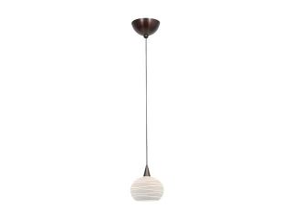 Access Lighting Alpha Low Voltage Pendant with Fire Glass   1 Light Bronze Finish w/ White Lined Glass