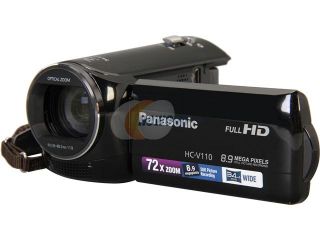 Panasonic HC V110K Black 1/5.8" MOS 2.7" LCD 38X Optical Zoom Full HD HDD/Flash Memory Camcorder