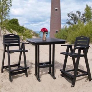 POLYWOOD&#174; Recycled Plastic Nautical High Patio Dining Set