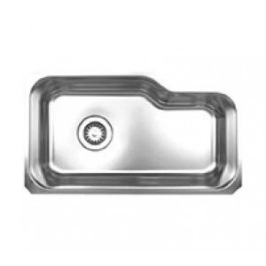 Whitehaus WHNUB3016 Noahs Collection Brushed Stainless Steel single bowl undermount sink   Brushed Stainless Steel