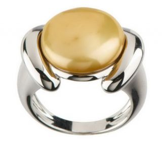 As Is Honora Cultured Pearl 13.5mm Coin Sterling Ring —