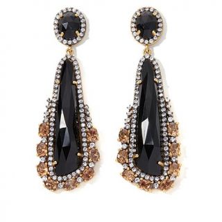 Facets by Robindira Unsworth Black Onyx and CZ Elongated Drop Earrings   7605841