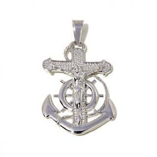Michael Anthony Jewelry® Nautical Anchor Crucifix Stainless Steel Pendant   7735282