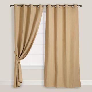 Natural Bori Cotton Grommet Top Curtains, Set of 2