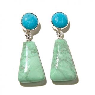 Jay King Variscite and Turquoise Sterling Silver Drop Earrings   7816653