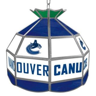 Trademark Global NHL Vancouver Canucks 16 in. Gold Hanging Tiffany Style Billiard Lamp NHL1600 VC